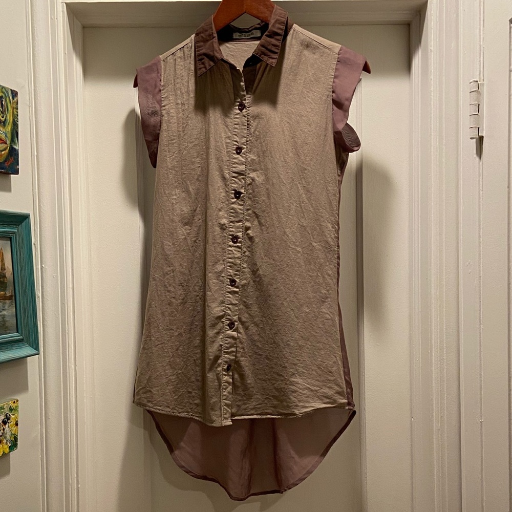 C’Isa Brown Button Down Tunic